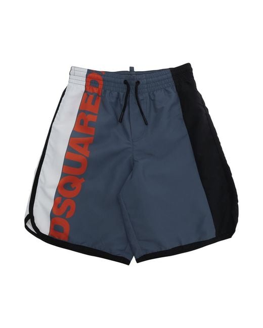 DSquared² Blue Kids Swimsuit Polyester Swim Shorts & Trunks for men