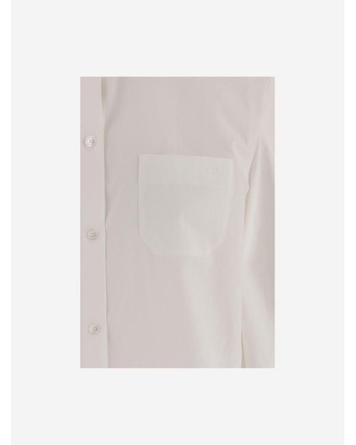 Valentino White Cotton Shirt With Bow Details