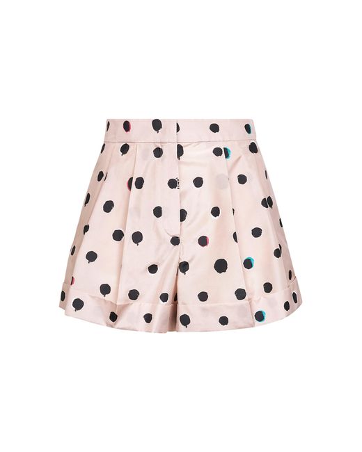 Fendi Pink Printed Silk Taffeta Shorts