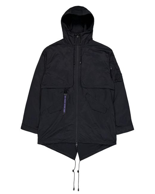 Alpha Industries Black Utility Uv Fishtail Jacket Clothing Coats for men