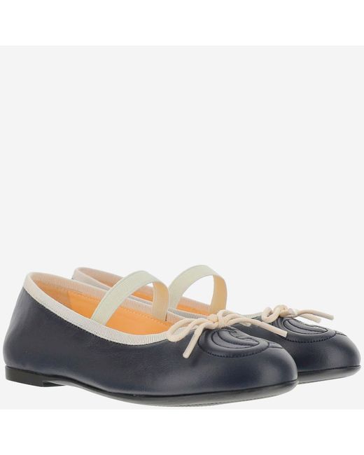 Gucci Blue Ballet Flats Lambskin Ballerinas