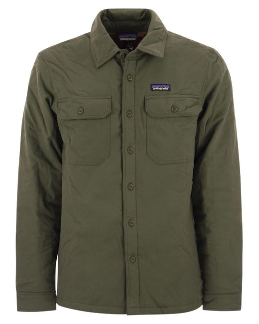 Patagonia Green Medium Weight Organic Cotton Insulated Flannel Shirt Fjord for men
