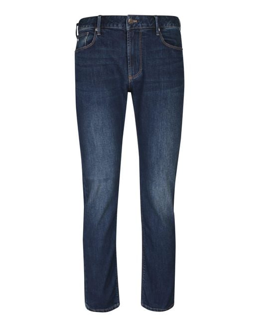 Emporio Armani J06 Blue Vintage Effect Jeans for Men Lyst