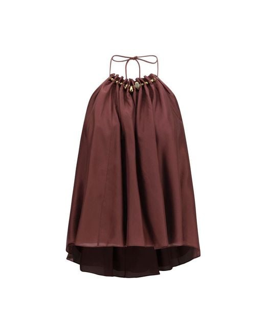 Zimmermann Brown Bordeaux Silk Blouse