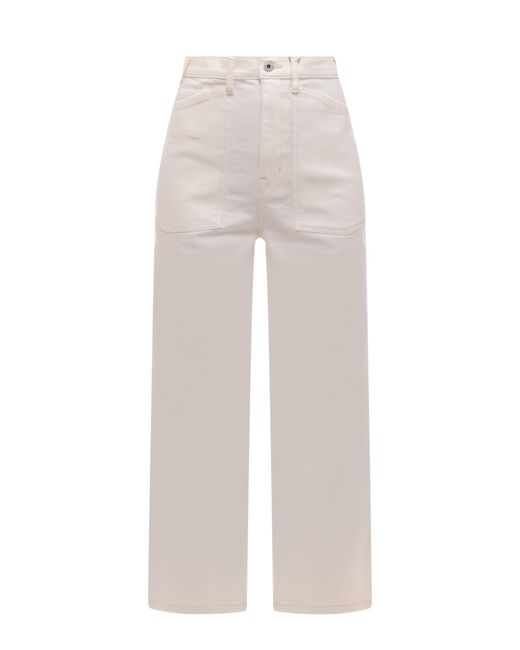 KENZO White Cotton Drill Jeans