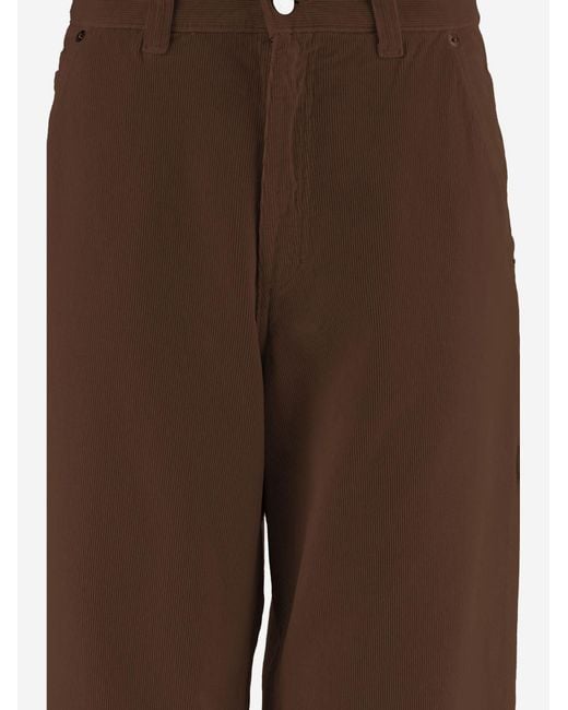 Haikure Brown Pants Ribbed Cotton Velvet Trousers