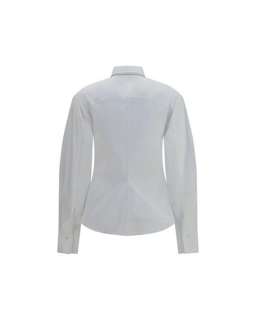 Brunello Cucinelli Gray White Cotton Dress Shirt