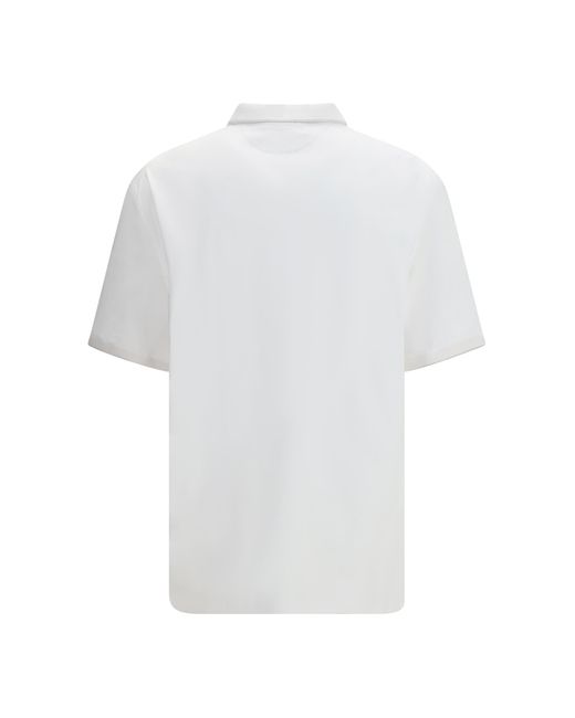 Brunello Cucinelli White Polo Cotton Jersey With Short Sleeves Shirts for men