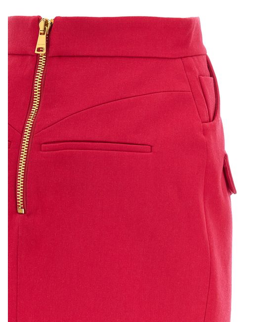 Balmain Red Mini Skirt Skirts