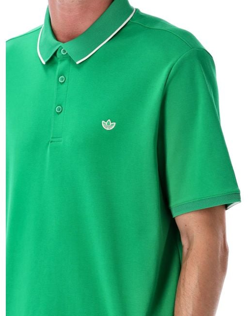 Adidas Originals Green Originals Twistknit Trefoil Polo Shirt for men