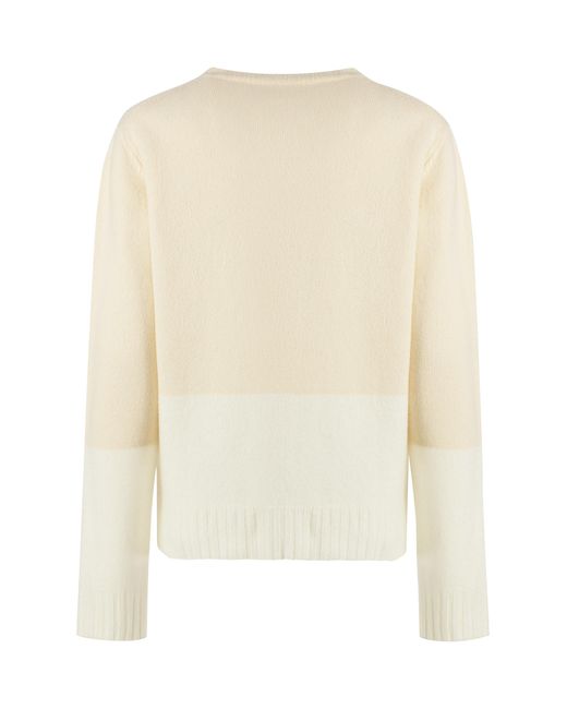 Jil Sander Natural Crew-Neck Wool Sweater
