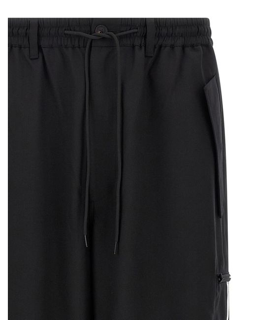 Y-3 Black Wool Blend Pants for men
