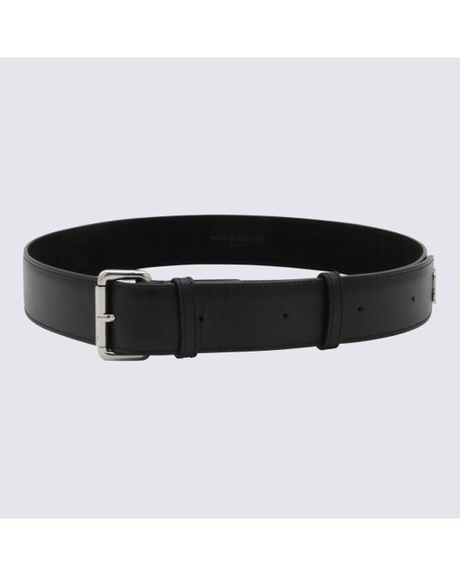 Maison Kitsuné Black Leather Belt for men