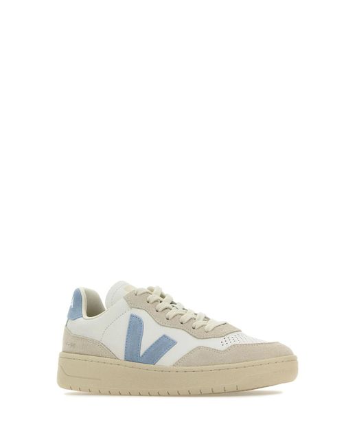 Veja Blue Leather And Suede V-90 Sneakers