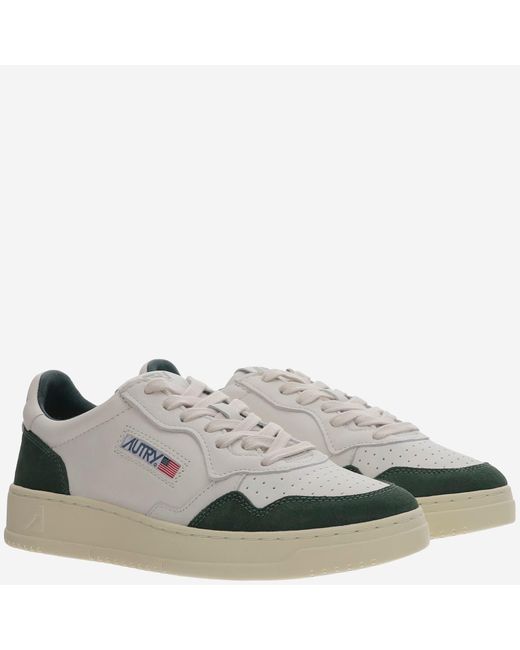 Autry Gray Low Medalist Leather Sneakers for men