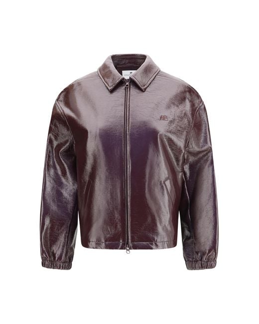 Courreges Purple Vinyl Bomber Jacket