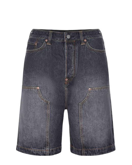Evisu Blue Bermuda Shorts Made Of Denim for men