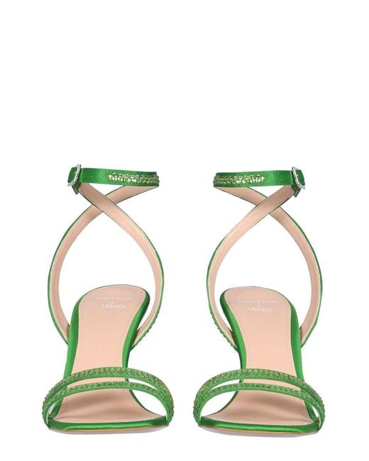 Liu Jo Green Camellia Sandals Leather