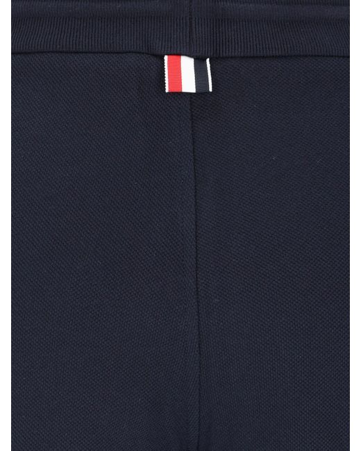 Thom Browne Blue Logo Sport Shorts