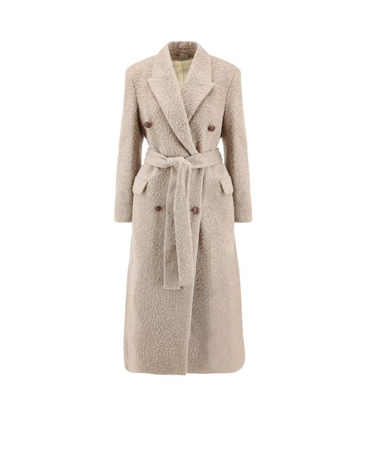 Golden Goose Deluxe Brand Natural Wrinkled Virgin Wool Blend Coat