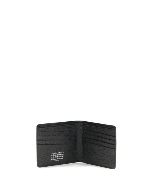 Maison Margiela Black Wallet With Iconic Contrast Stitched Calf Leather Bos Taurus