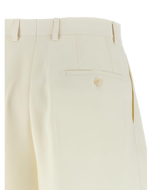 Brioni White Gaia Shorts Silk Bermuda