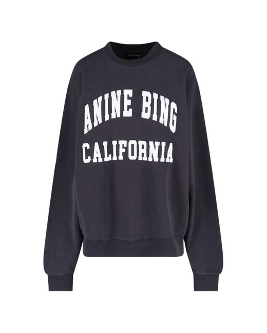 Anine Bing Blue Crewneck Sweatshirt "Miles"