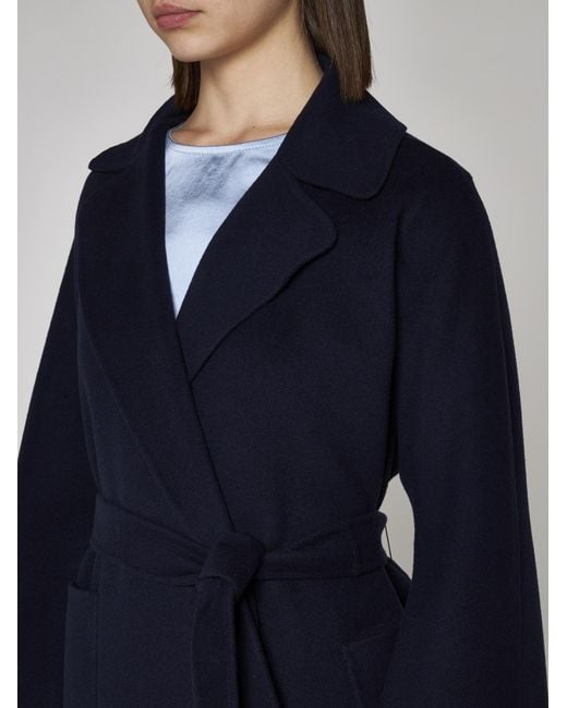 Weekend by Maxmara Blue Rovo Belted Wool Coat