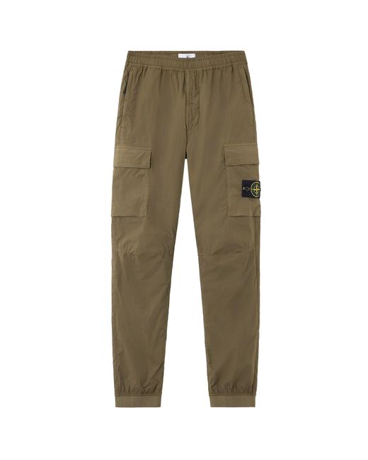 Stone Island Green Stretch Cotton Trousers for men