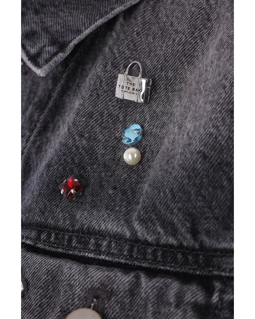 ジャケット Marc Jacobs Denim Jacket With Crystals Marc Jacobs Crystal Denim Oversized Trucker Jacket | Neiman
