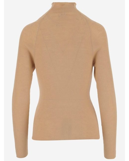 Aspesi Natural Ribbed Wool Sweater