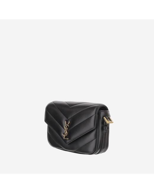 Saint Laurent Black Shoulder Bag Loulou Toy Leather