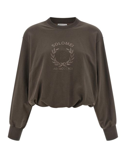 Brunello Cucinelli Brown Cotton Sweatshirt Clothing