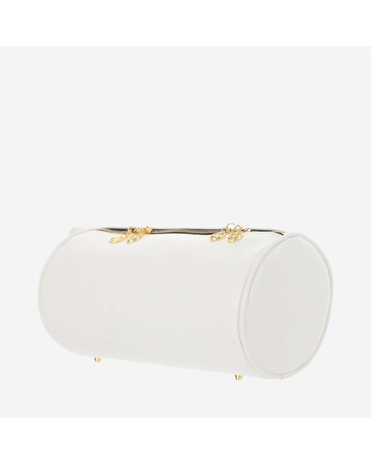 Patou White Eco Leather Barrel Bag Polyurethane Shoulder