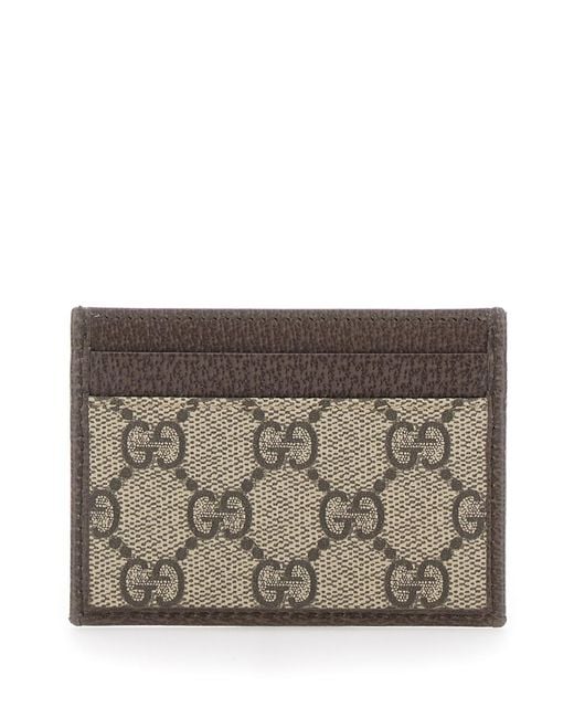 Gucci Gray Card Holder Ophidia Leather Polyurethane Accessory