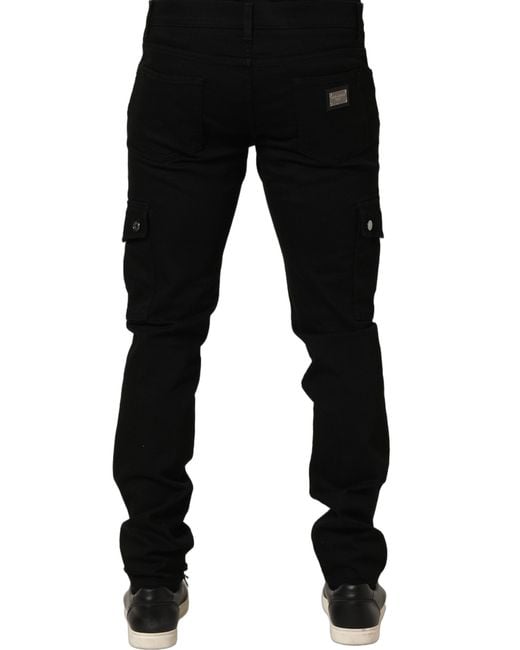 Dolce & Gabbana Black Cotton Stretch Skinny Denim Jeans Elastane Clothing for men
