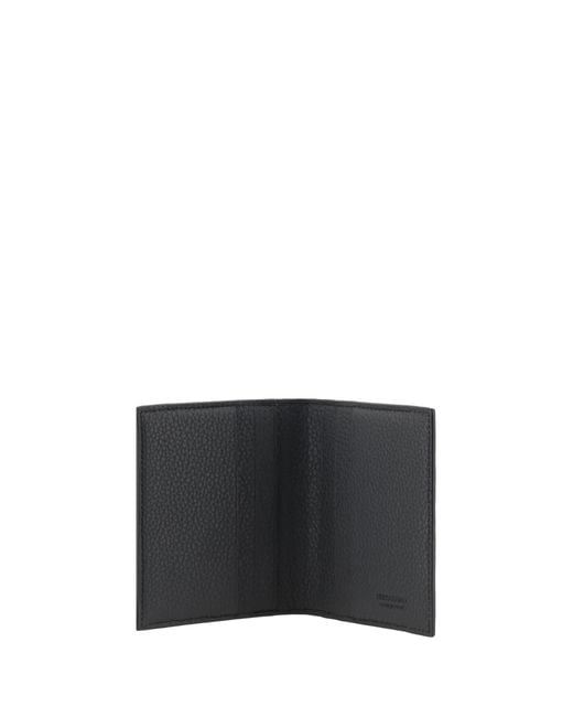 Ferragamo Gray Cardholder Grained Leather Patterned Medium Calf (Bos Taurus) Umbrellas for men