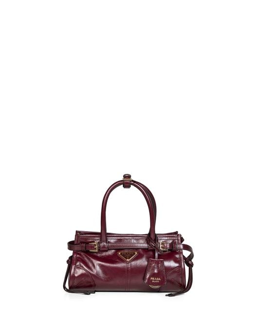 Prada Purple Handbag Bonnie Mini Calf Leather Handbags