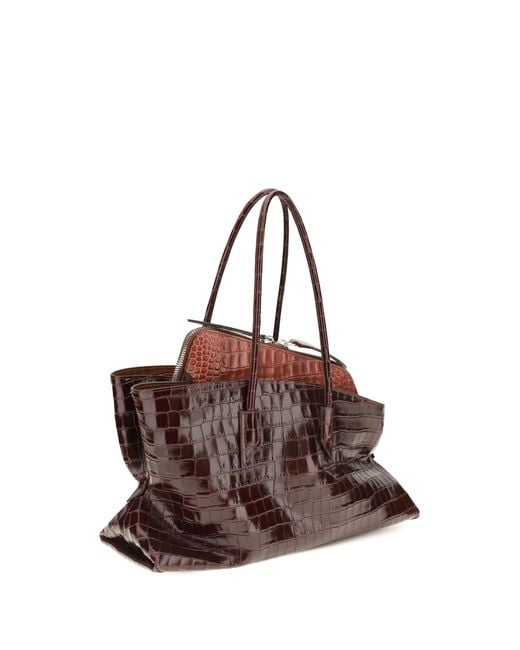 The Attico Brown La Passeggiata Medium Shoulder Bag Calf Leather Bos Taurus