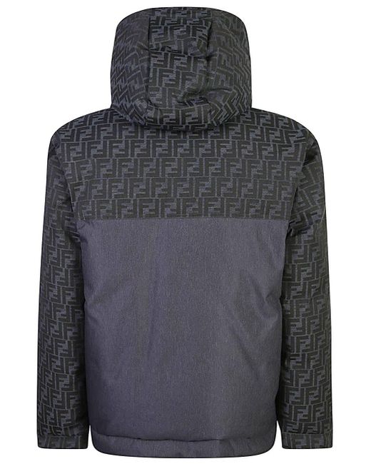 Fendi Black Ski Jacket Ff Jacquard Jacket for men