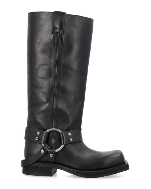 Acne Black Buckle Boots
