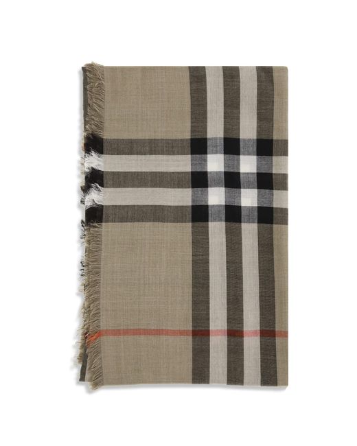 Burberry Gray Check Reversible Wool And Silk Scarf for men