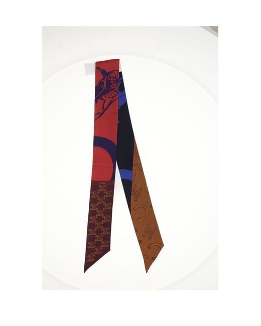 Céline White Scarf Lavalliere Silk