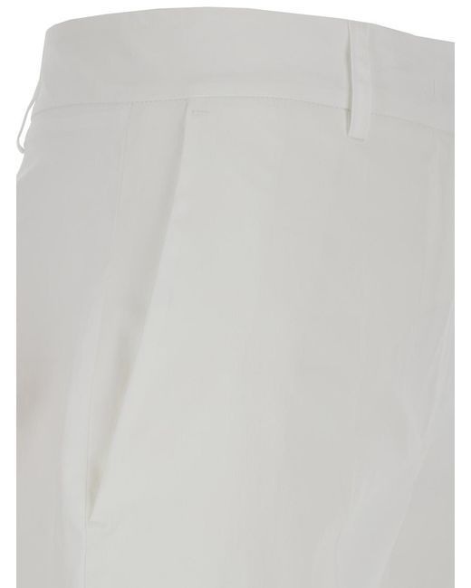 Le Plain White Cotton Belt Loops Shorts For Polyamide Elastane And Bermuda