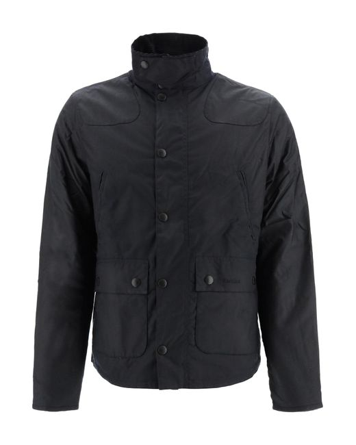 Barbour Black Reelin Coated Jacket for men