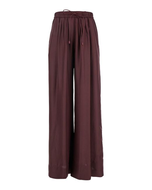 Forte Forte Purple Habotai Silk Drawstring Pants