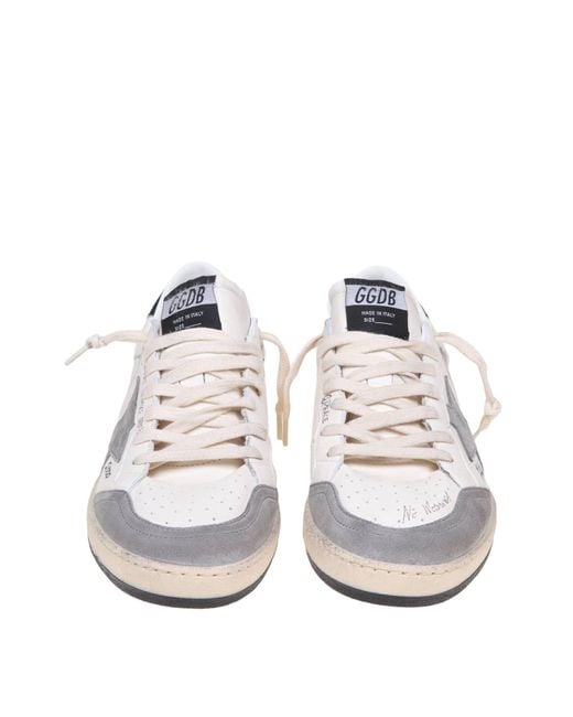 Golden Goose Deluxe Brand Ballstar Sneakers In White And Gray Leather And Suede for men