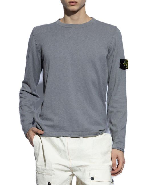 Stone Island Gray Sweater With Logo, for men