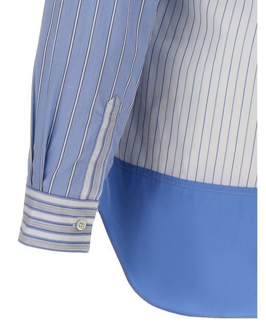 Comme des Garçons Blue Patchwork Striped Shirt for men