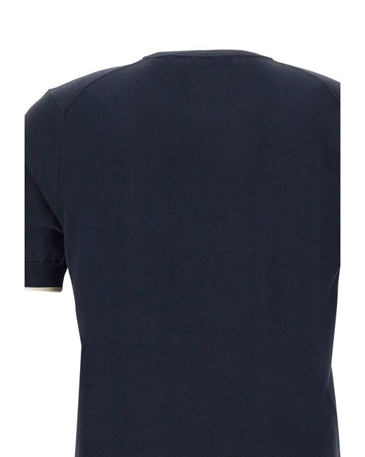 Peserico Blue Cotton Sweater for men